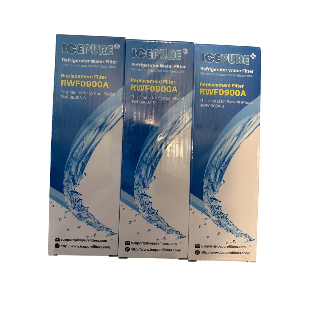 ICEPURE RWF0900A Refrigerator Water Filter‎ 3 Pack Replacement for RWF0900A-S